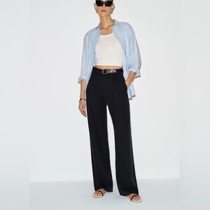 Reformation Mason Linen Tailored Pants Black 6P